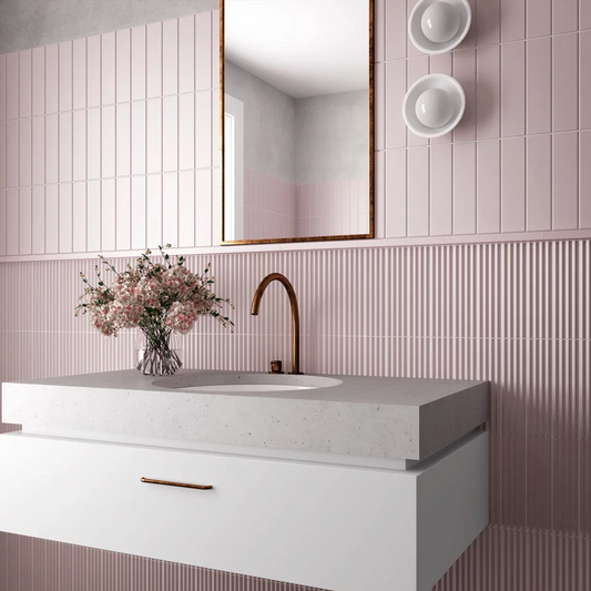 Small Format Costasera Praya Stone Pink Matt Ceramic Tile 5 x 20cm-Delforno-Delforno