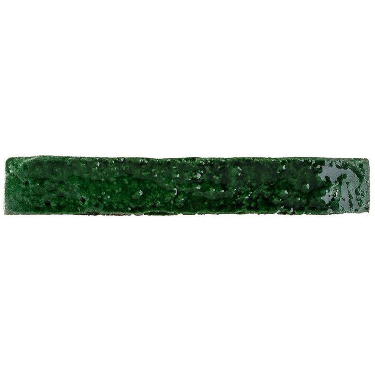 Small Format Deep Emerald Craquelle Porcelain Tile 3.8 x 23.5cm-Delforno-Delforno