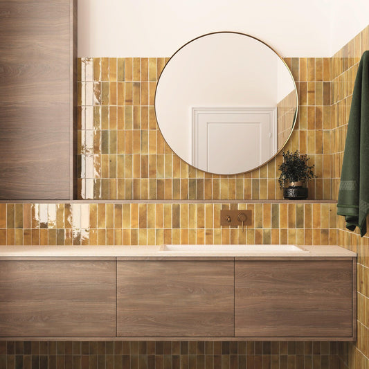 Small Format Hanoi Caramel Ceramic Tile 6.5 x 20cm-Delforno-Delforno