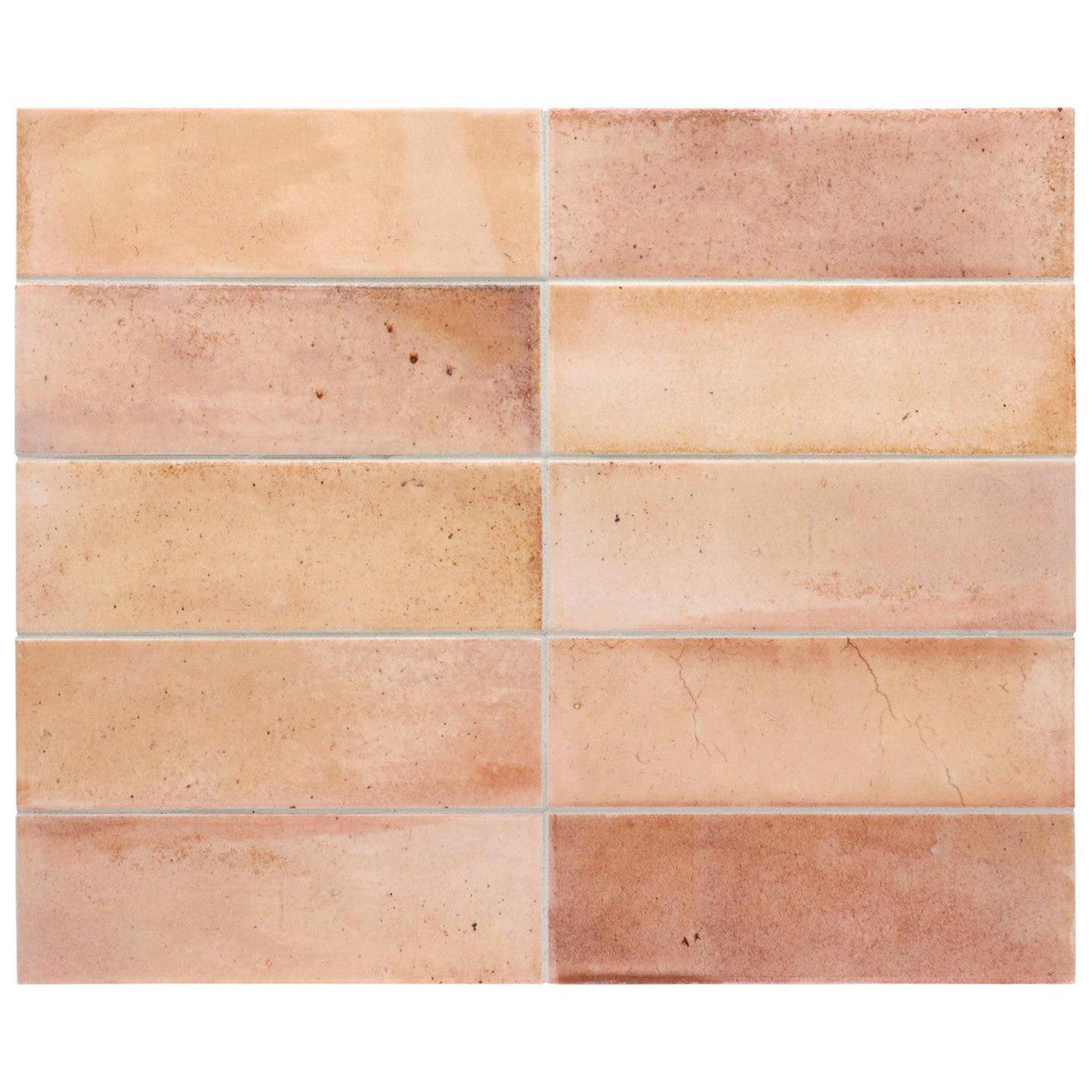 Small Format Hanoi Pink Ceramic Tile 6.5 x 20cm-Delforno-Delforno
