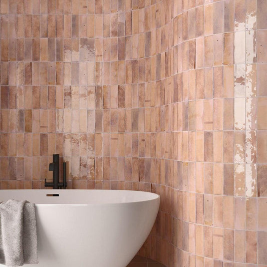 Small Format Hanoi Pink Ceramic Tile 6.5 x 20cm-Delforno-Delforno