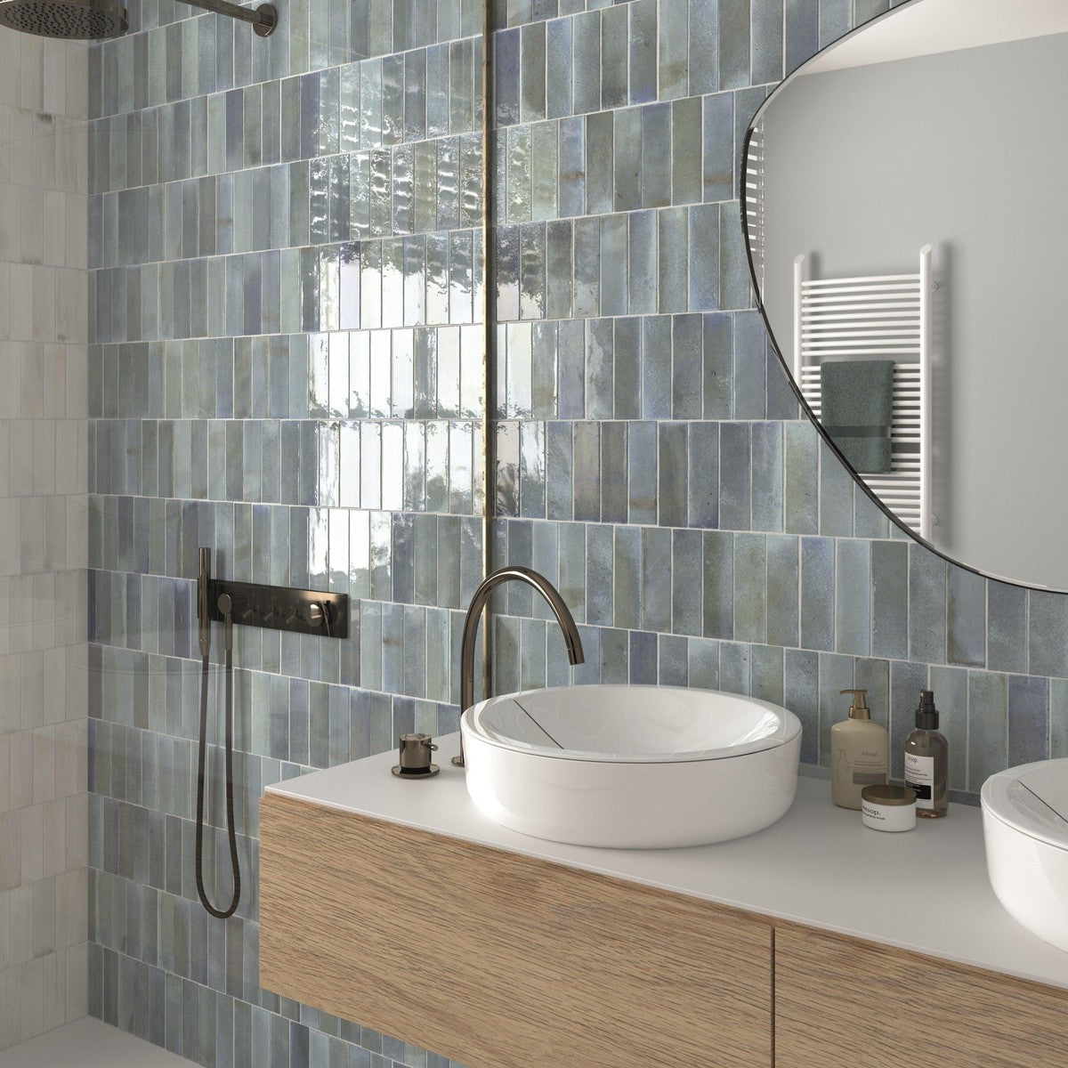 Small Format Hanoi Sky Blue Ceramic Tile 6.5 x 20cm-Delforno-Delforno