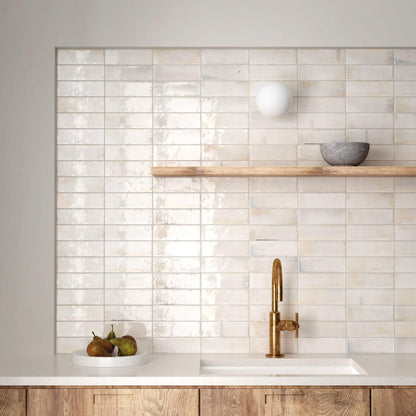 Small Format Hanoi White Ceramic Tile 6.5 x 20cm-Delforno-Delforno