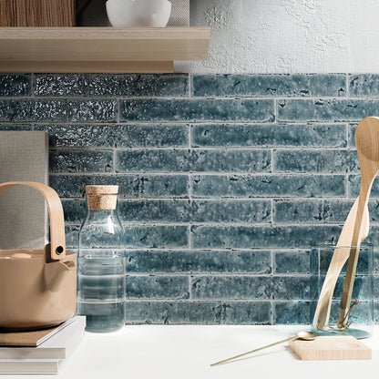 Small Format Ribero Brick Gloss Porcelain Tile 3.8 x 23.5cm-Delforno-Delforno