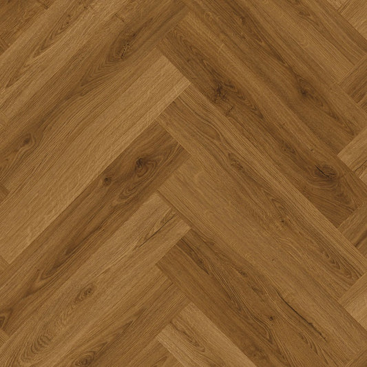 Botanic Caramel Oak Herringbone Luxury Vinyl Tile 12.6 x 63cm-Unilin Distribution-Delforno