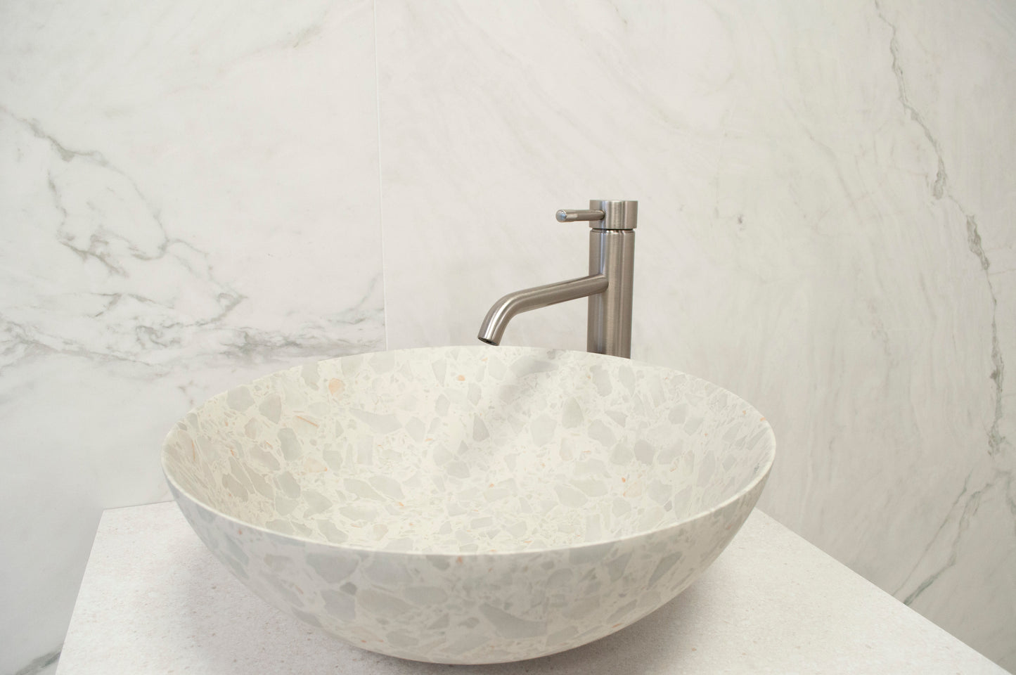Terrazzo Decorated Countertop Washbasin-Delforno Tiles & Timber-Delforno