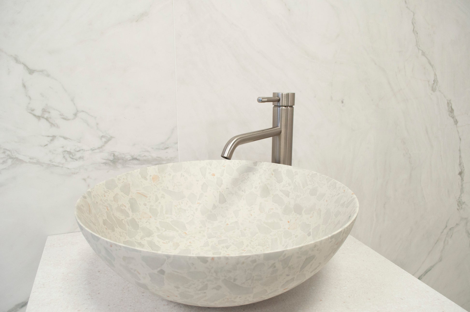 Terrazzo Decorated Countertop Washbasin-Delforno Tiles & Timber-Delforno