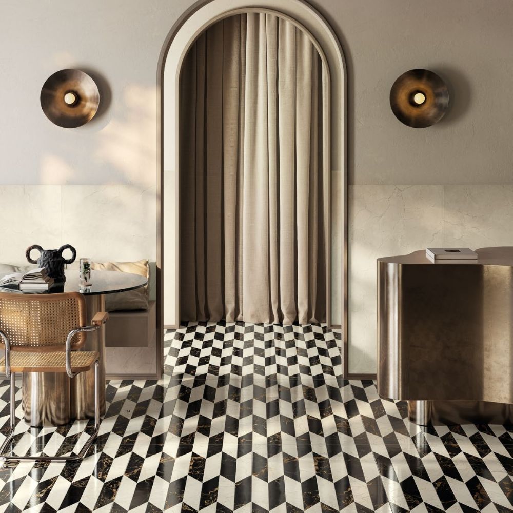 Intarsi Warm Gala 3D Satin 60 x 120cm Wall & Floor Tile-Delforno