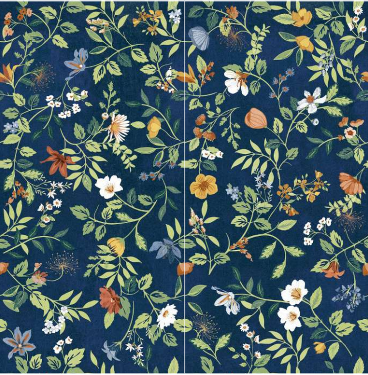 Wonderwall Botanicals Tiffany Blossom Azul Porcelain Tiles 60 x 120cm-Delforno-Delforno