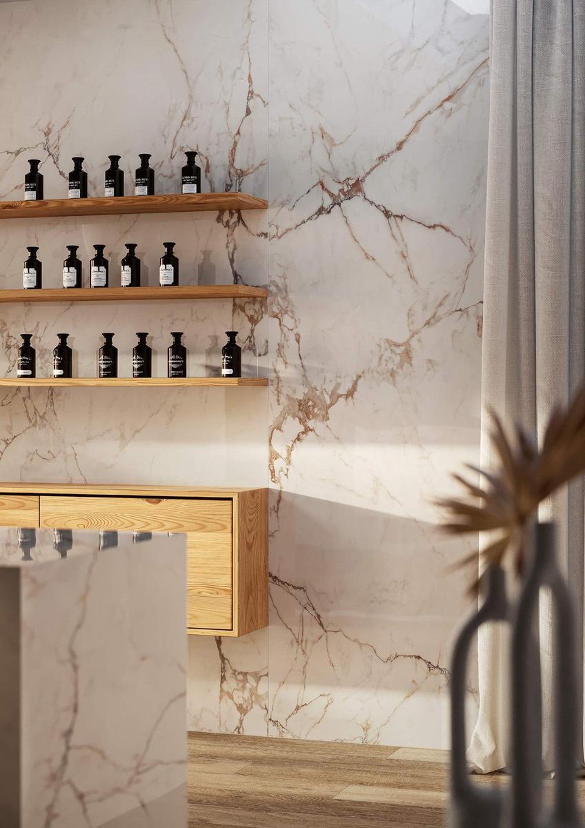 XL Slab Collection Satin L-Oro Marble Porcelain Tiles 120 x 280cm-Delforno Tiles & Timber-Delforno