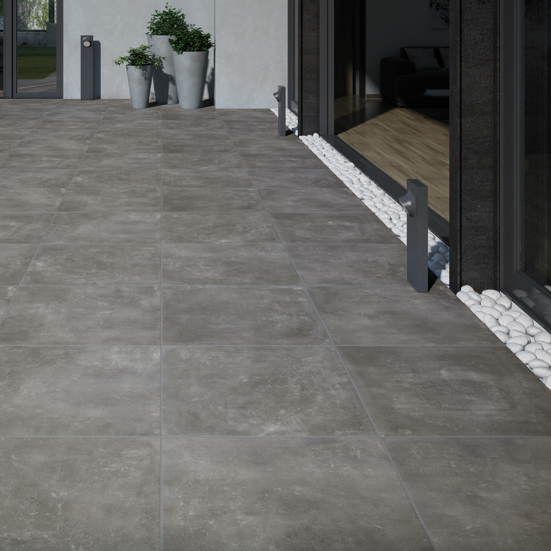 Assen Graphite Porcelain Tile 60x60x2cm-Delforno