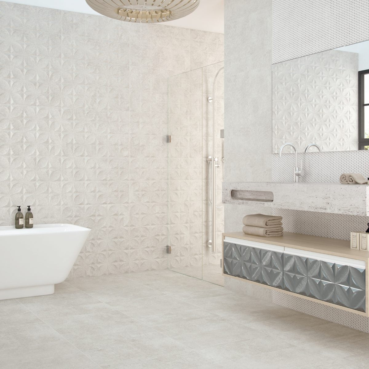 Dixon Ivory Tuck Ceramic Tile 25 x 75cm
