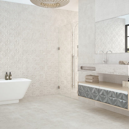 Dixon Ivory Tuck Ceramic Tile 25 x 75cm