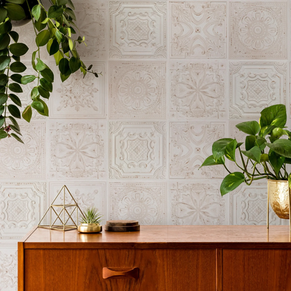 Gatsby White Tin Ceramic Tile 20.1 x 20.1cm