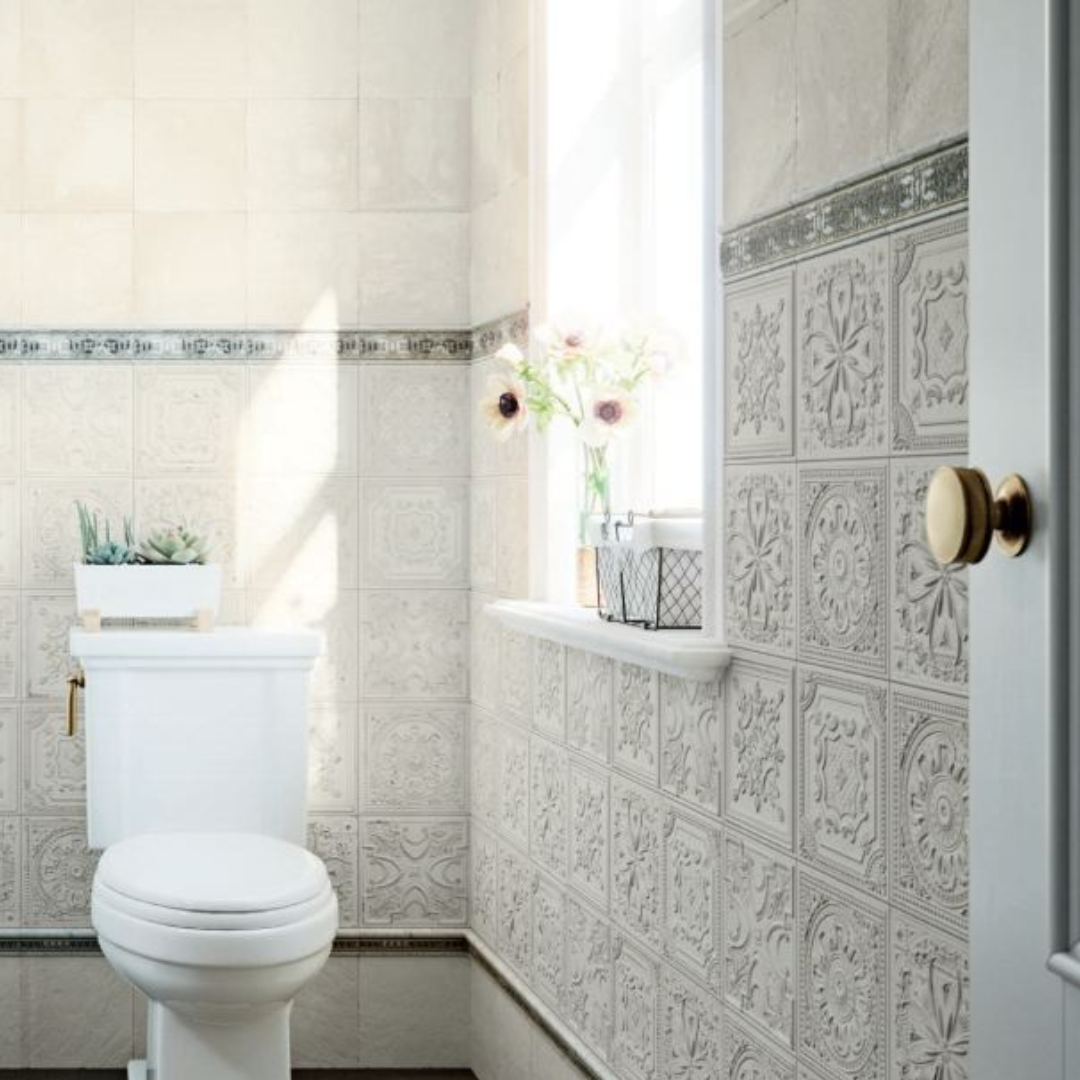 Gatsby White Tin Ceramic Tile 20.1 x 20.1cm