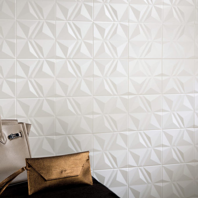 Opal White Ceramic Tile 20 x 20cm