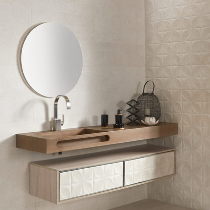 Dixon Ivory Tuck Ceramic Tile 25 x 75cm