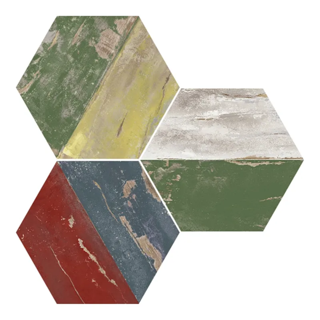 Karacter Vintage Hex Porcelain Tile 25 x 29cm-Delforno