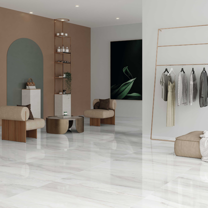 AU Bianco Delicatto Porcelain Tile 60cm x 120cm-Delforno