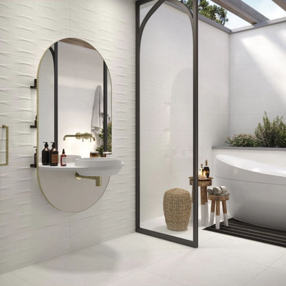 Aura Blanco Rectified Porcelain Tile 60 x 60cm-Delforno