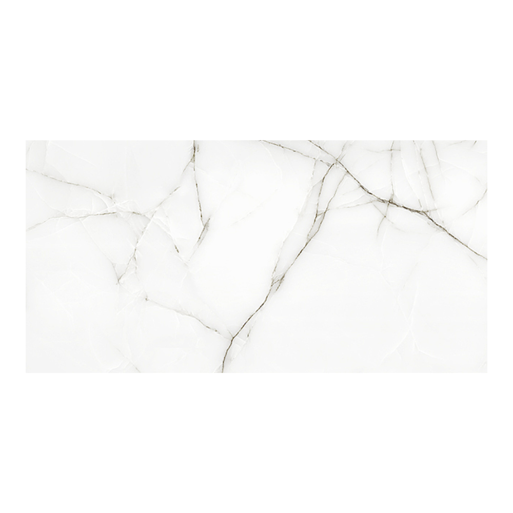 Au Crystal White Polished Porcelain Tile 60 x 120cm-Delforno