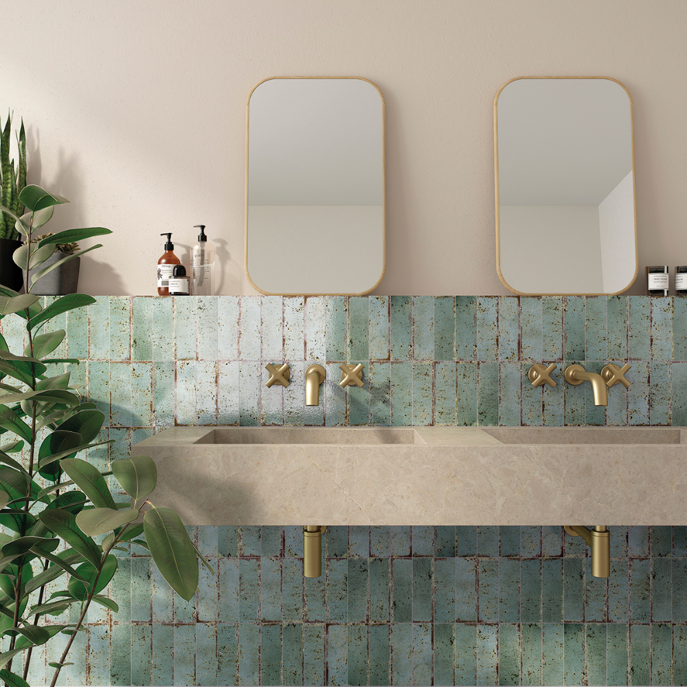 Musa Turquesa Porcelain Tile 6.5 x 20cm-Delforno