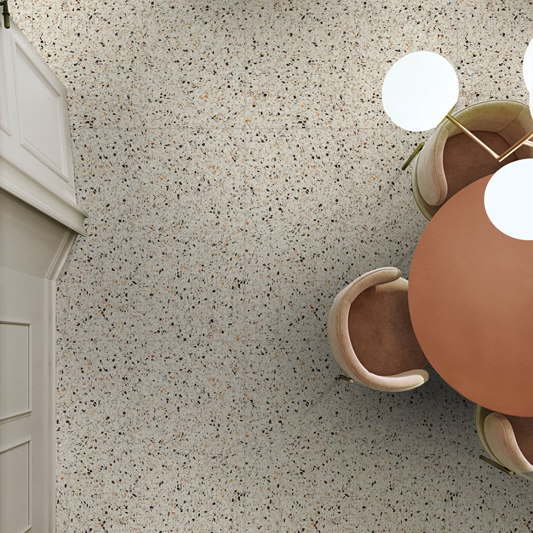 Terrazzo Melody Cream Porcelain Tile 60 x 60cm