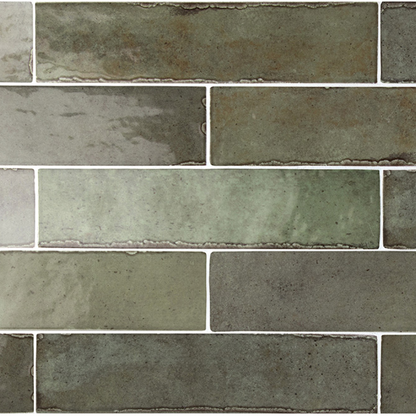 Tribeca Sage Green Porcelain Tile 6 x 24.6cm