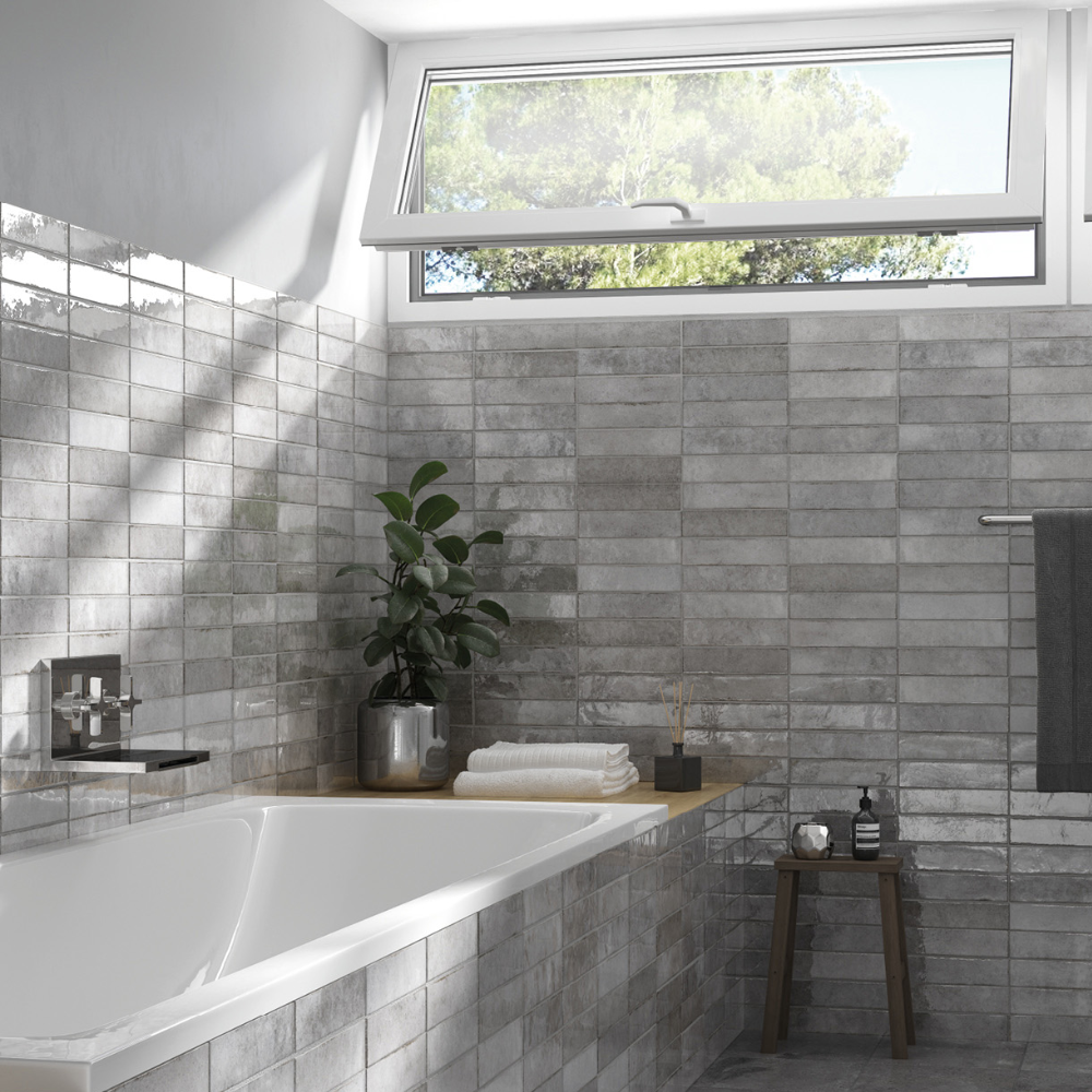 Tribeca Grey Whisper Porcelain Tile 6 x 24.6cm