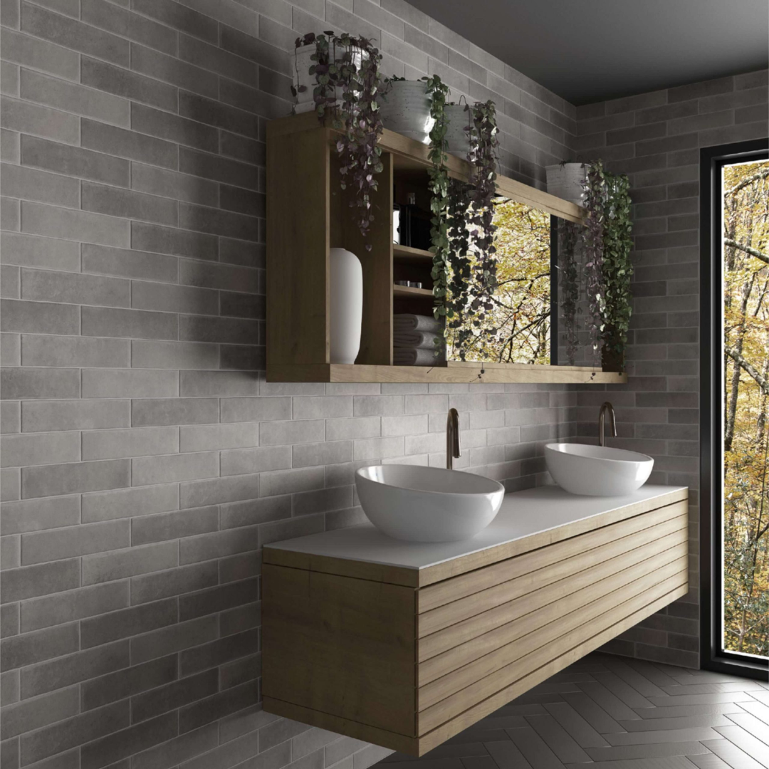 Argile Concrete Porcelain Tile 6 x 24.6cm-Delforno