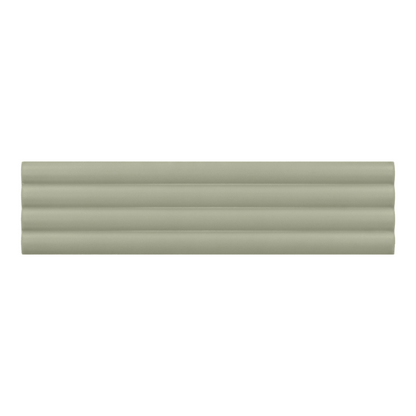 Small Format Costasera Onda Tansy Green Matt Ceramic Tile 5 x 20cm-Delforno