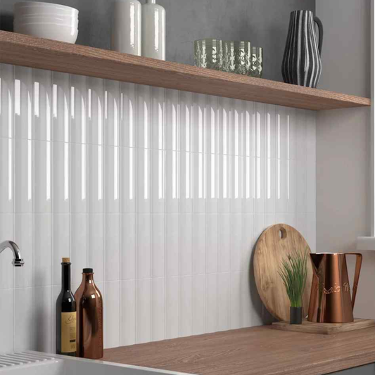 Vibe in Gesso Ceramic Tile 6.5 x 20cm