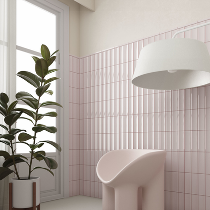 Vibe in Fair Pink Ceramic Tile 6.5 x 20cm-Delforno