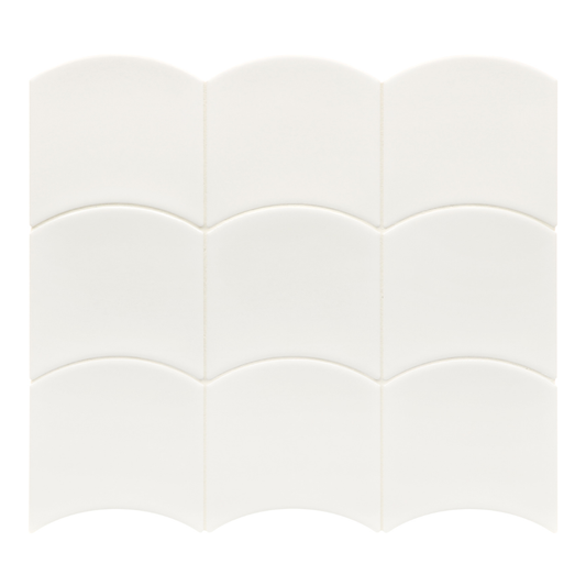 Wave White Ceramic Tile 12 x 12cm-Delforno