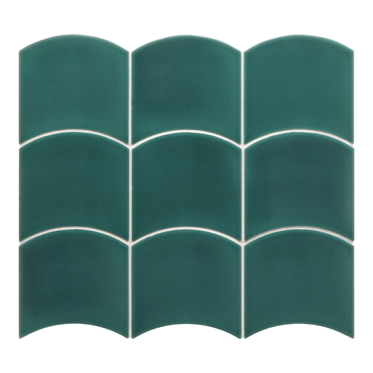 Wave Teal Grassy Ceramic Tile 12 x 12cm-Delforno