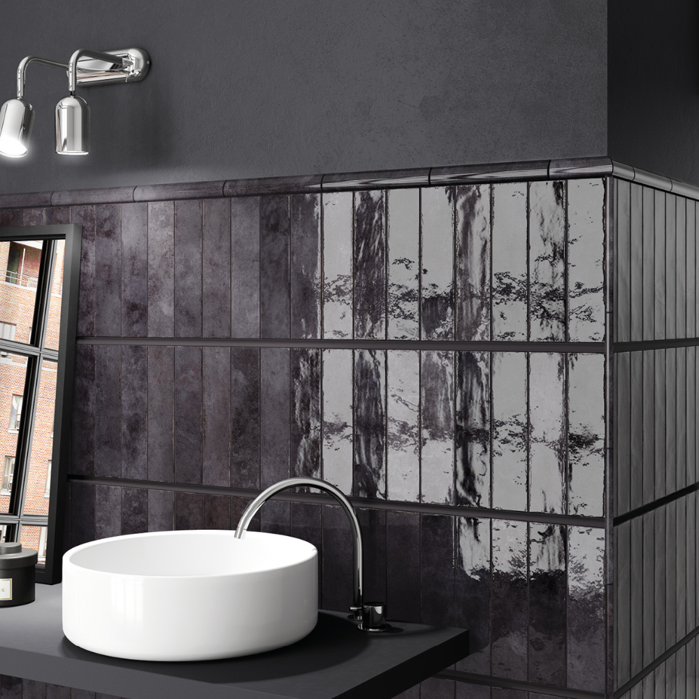 Tribeca Basalt Porcelain Tile 6 x 24.6cm