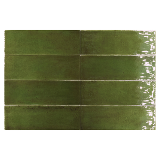Fango Green Porcelain Tile 5 x 15cm