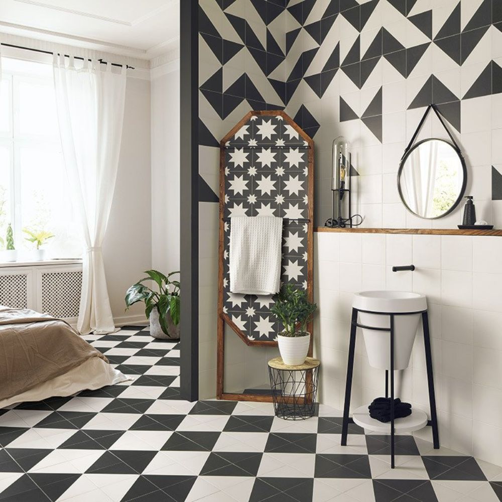 Fired Middle Black Matt Porcelain Tile 20 x 20cm-Delforno