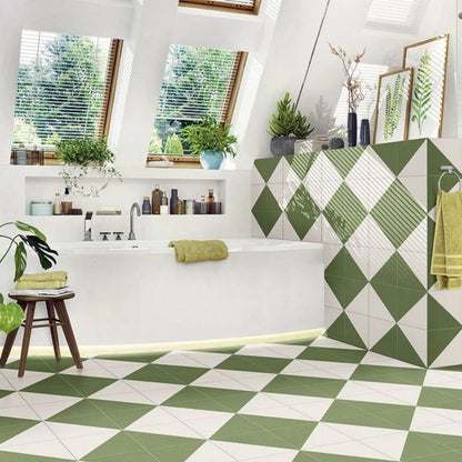 Fired Middle Green Matt Porcelain Tile 20 x 20cm-Delforno