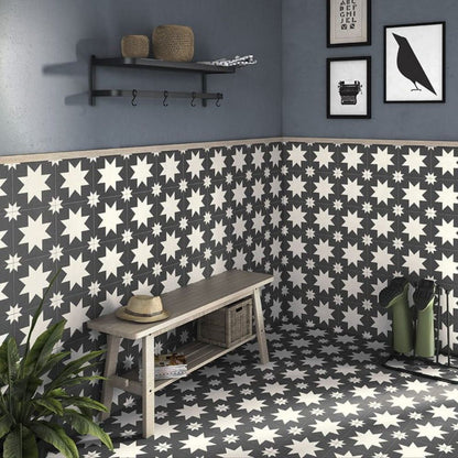 Fired Star Black Matt Porcelain Tile 20 x 20cm-Delforno