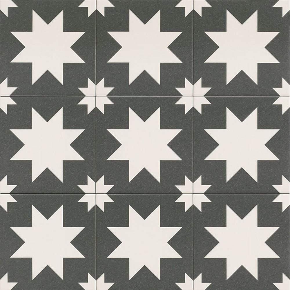 Fired Star Black Matt Porcelain Tile 20 x 20cm-Delforno