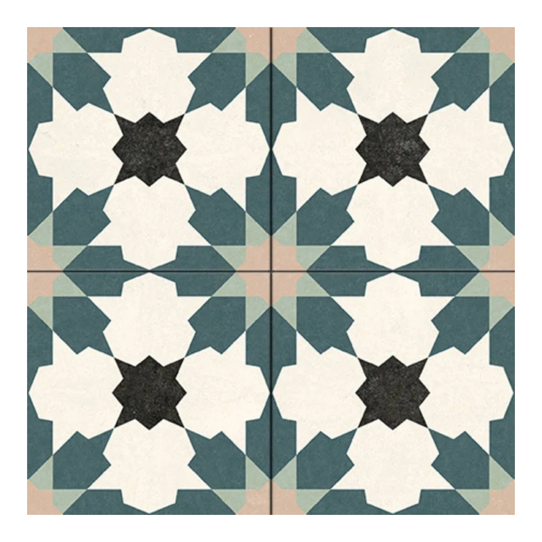 Flor Blue Porcelain Tile 45 x 45cm-Delforno