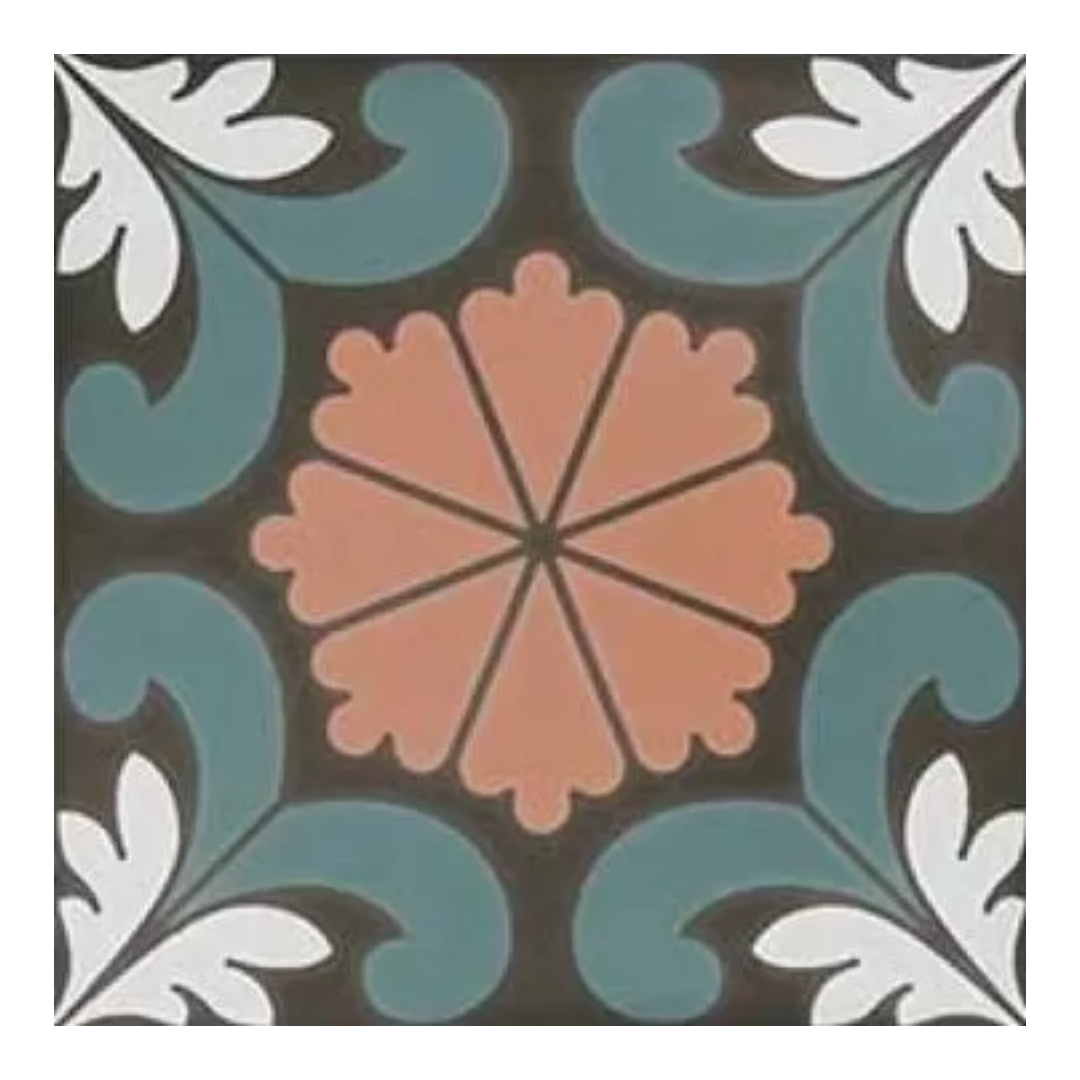 Sync Flower Blue Porcelain Tile 15 x 15cm-Delforno