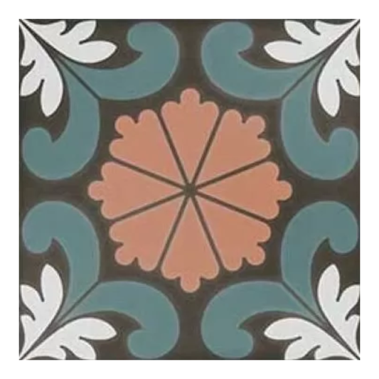 Sync Flower Blue Porcelain Tile 15 x 15cm-Delforno