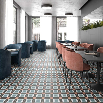 Sync Cube Blue Porcelain Tile 15 x 15cm