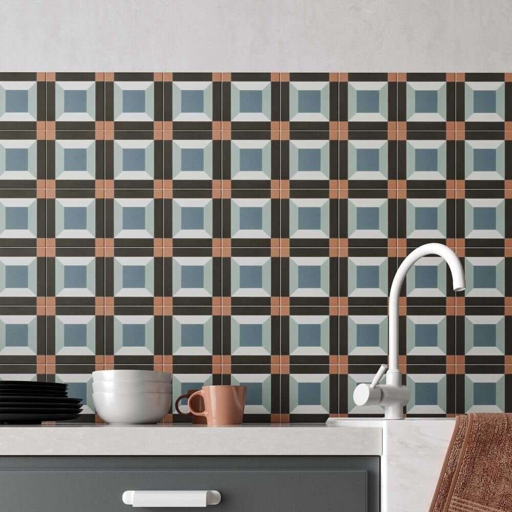 Sync Cube Blue Porcelain Tile 15 x 15cm