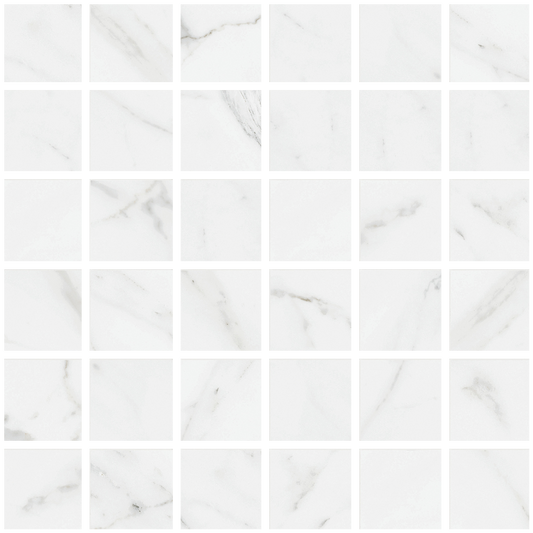 Calacatta White Mosaic Ceramic Tile 30 x 30cm